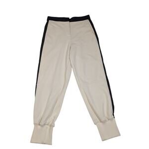 Sweaty Betty Side Stripe Satin Trim Joggers Pants Beige and Black Size 6